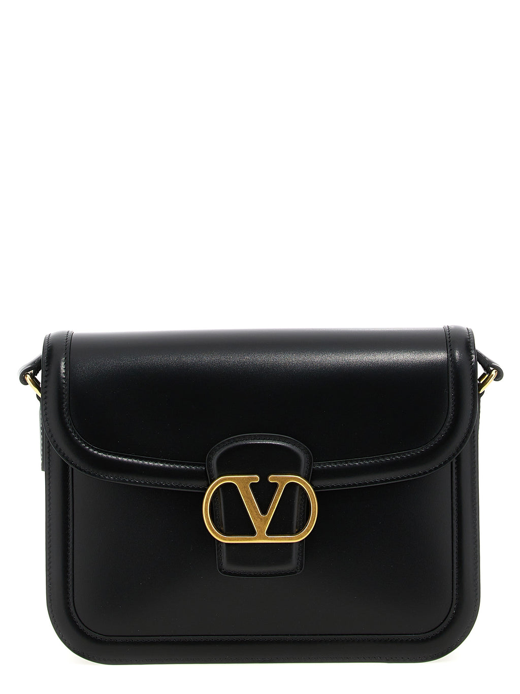 Valentino Garavani 9TO5 Black Leather Shoulder Bag