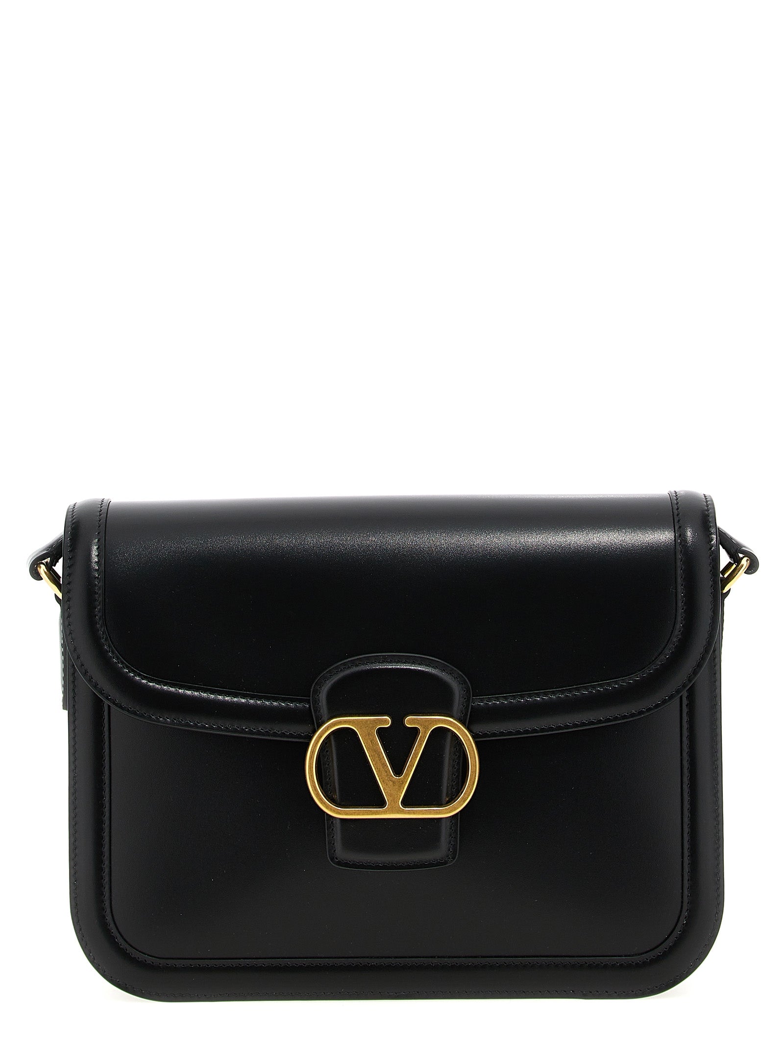 Valentino Garavani 9TO5 Black Leather Shoulder Bag