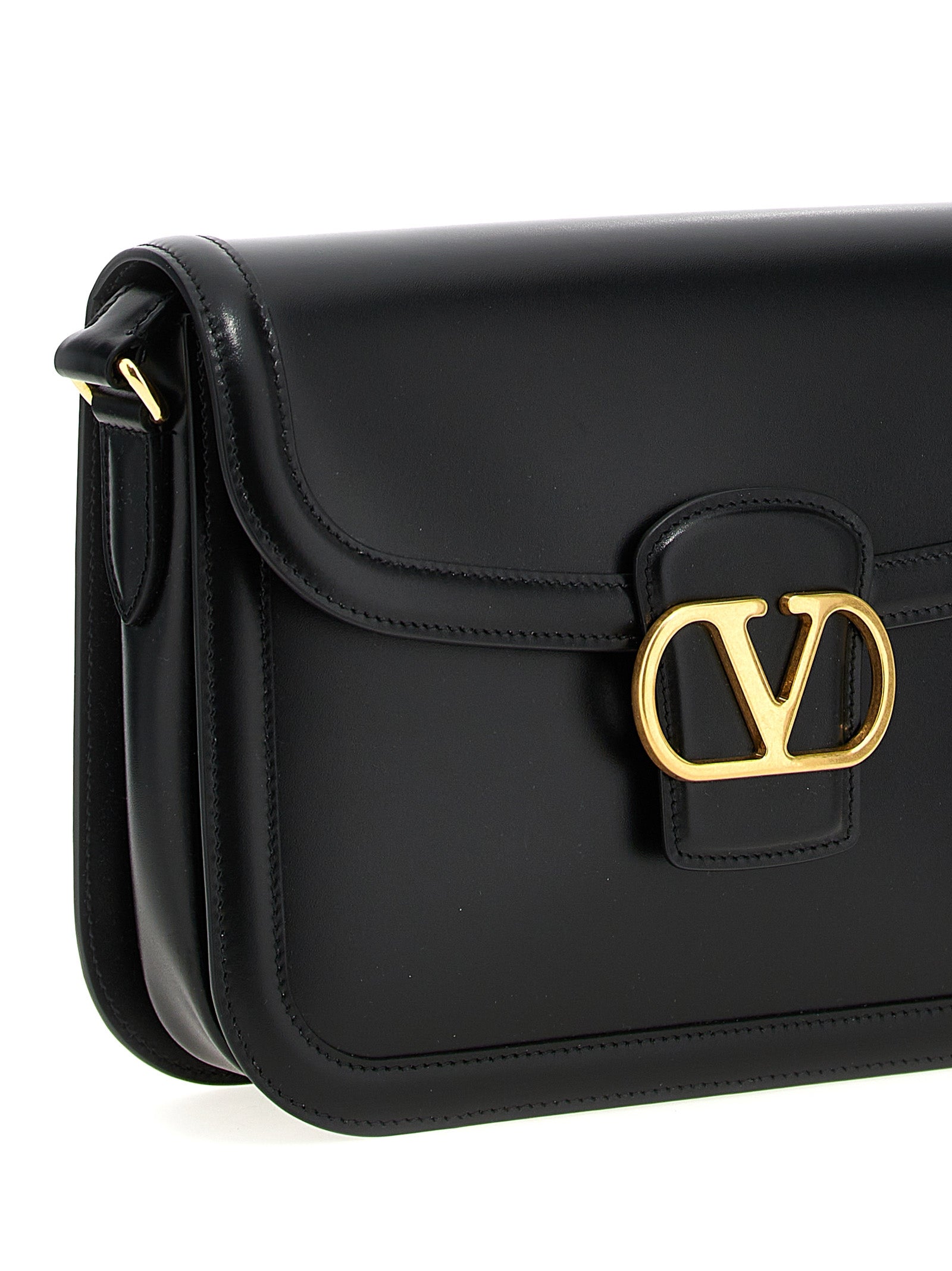 Valentino Garavani 9TO5 Black Leather Shoulder Bag