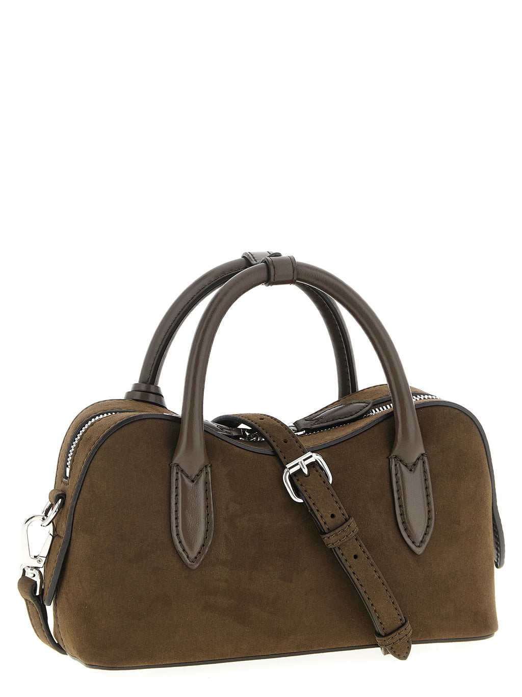 Stella McCartney Ryder Suede-Effect Crossbody Bag Moka