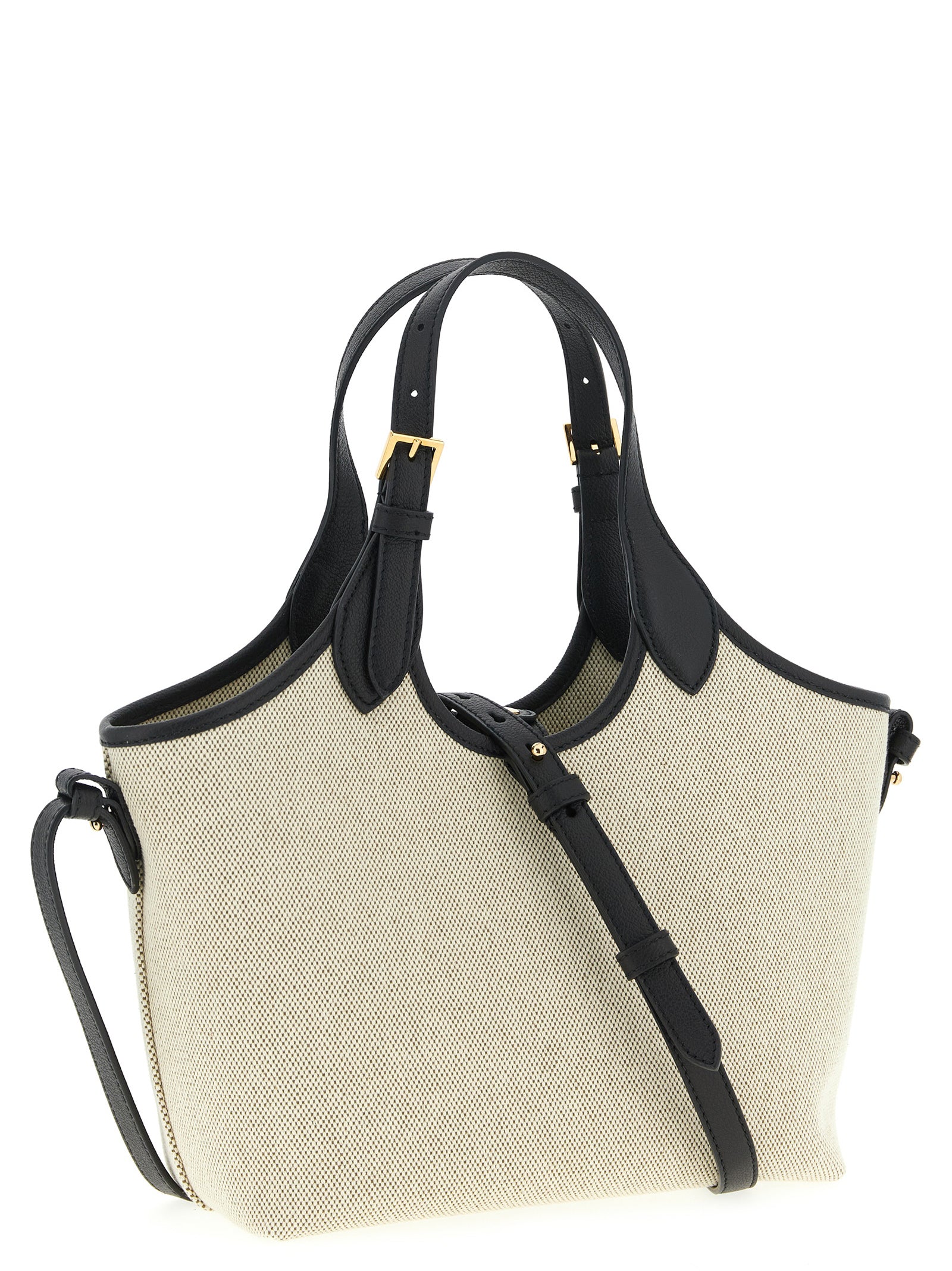 Versace La Medusa Mini Canvas Tote Bag Natural