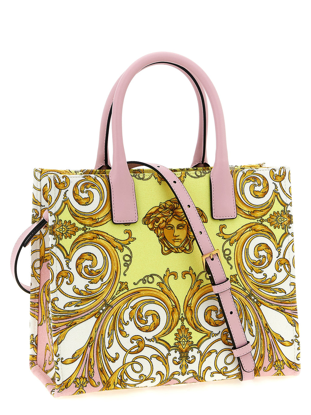Versace Spring Barocco Canvas Tote Bag Pink