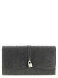Stella McCartney Ryder Ostrich-Effect Chain Wallet Black