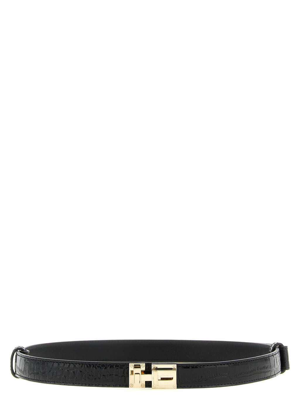 Tom Ford Croc-Embossed Leather Belt Black