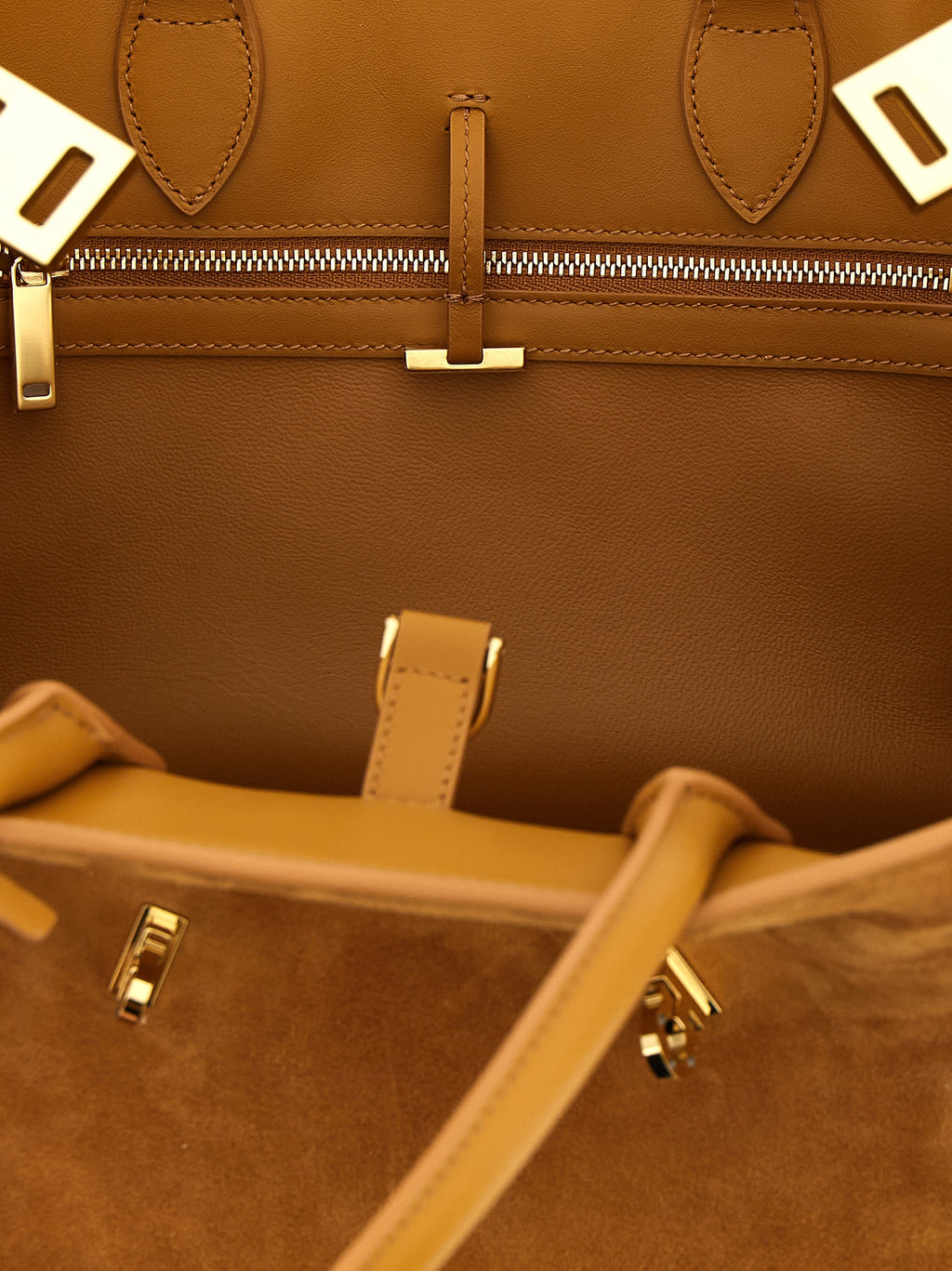 Ferragamo Hug TH S Brown Suede Leather Handbag