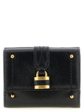 Chloé Mini Paddington Black Grained Leather Tri-Fold Wallet