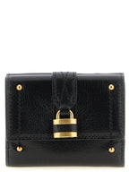 Chloé Mini Paddington Black Grained Leather Tri-Fold Wallet