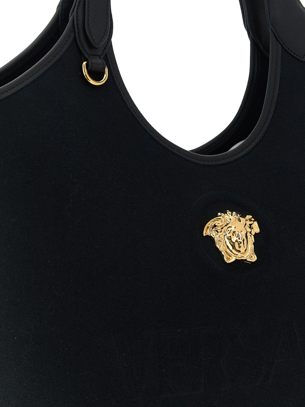 Versace La Medusa Medium Canvas Tote Bag Black
