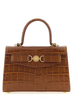 Versace Medusa '95 Croc-Embossed Handbag Cognac