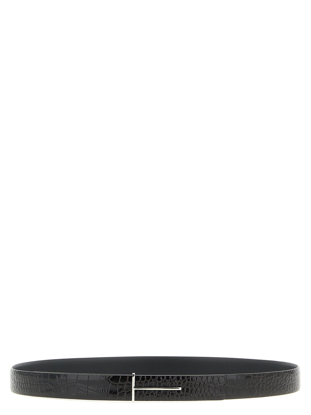 Tom Ford Reversible Python Print Leather Belt Black