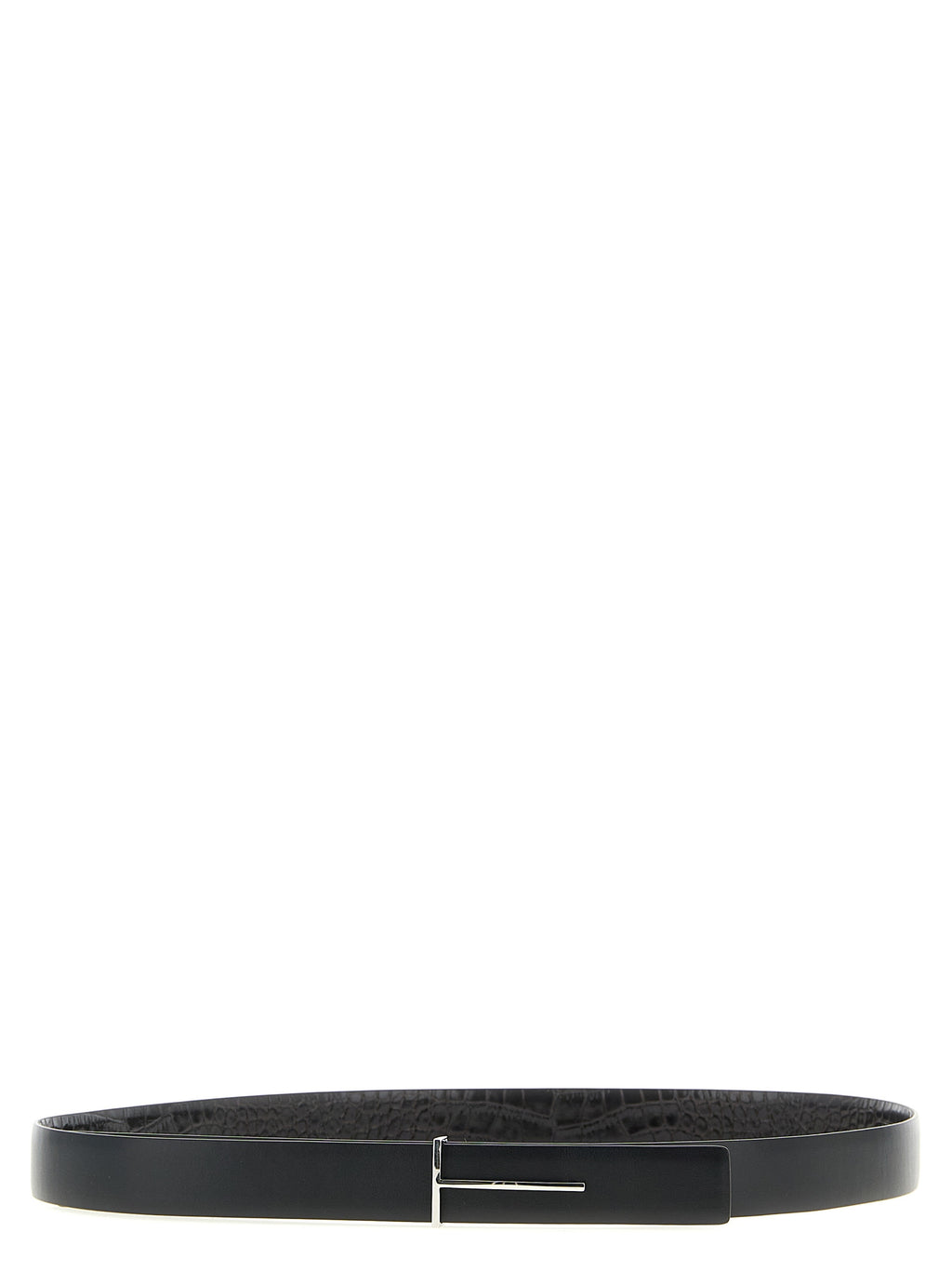 Tom Ford Reversible Python Print Leather Belt Black