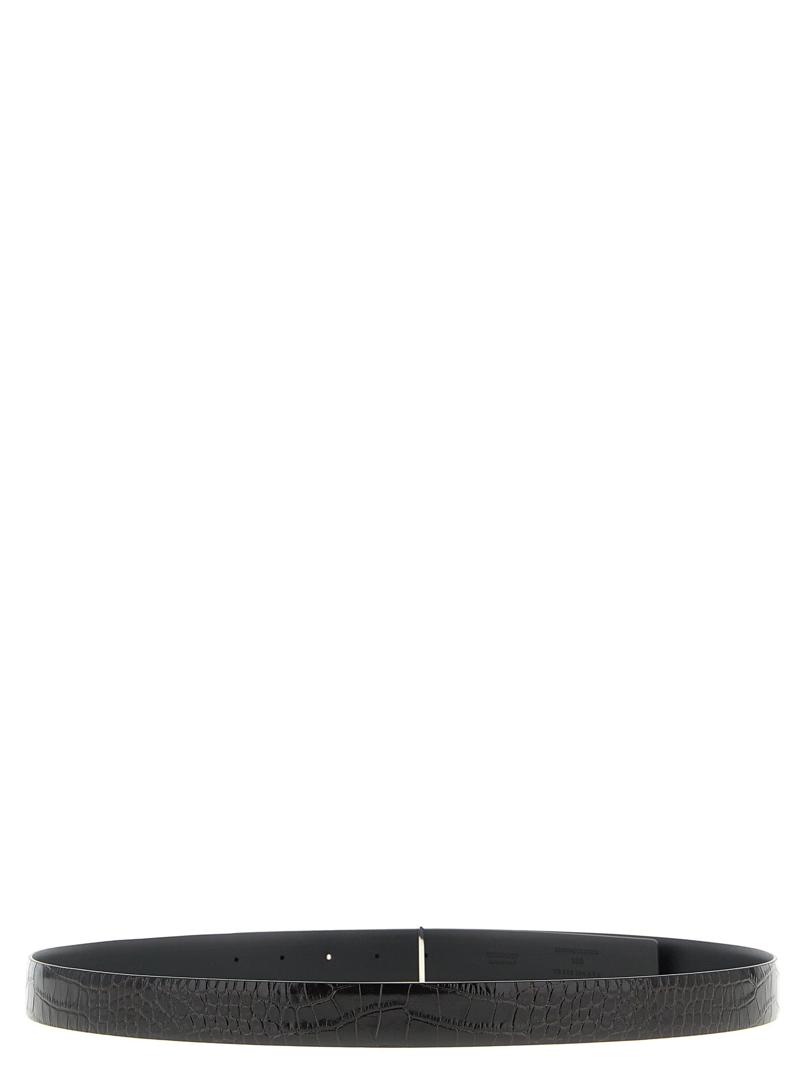 Tom Ford Reversible Python Print Leather Belt Black