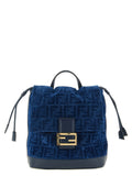 Fendi FF Flocked Denim Backpack Blue