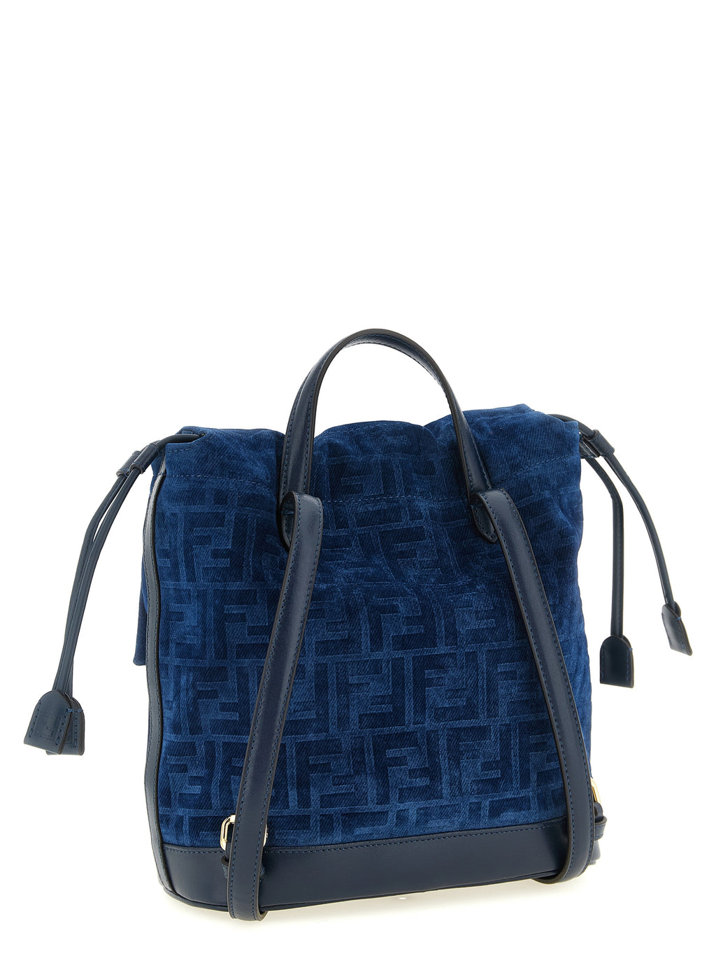 Fendi FF Flocked Denim Backpack Blue