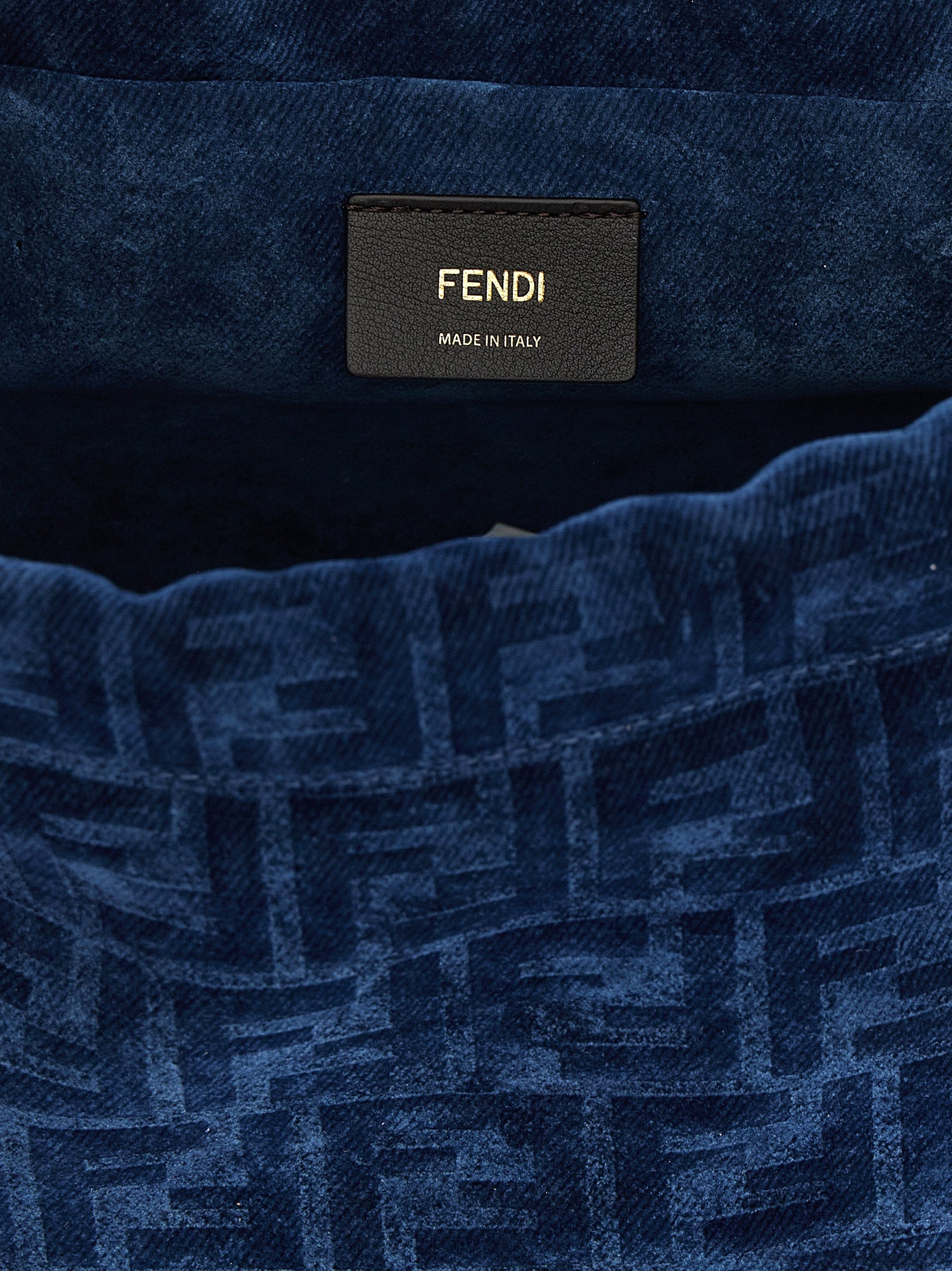 Fendi FF Flocked Denim Backpack Blue