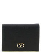 Valentino Garavani Black Leather VLogo Wallet