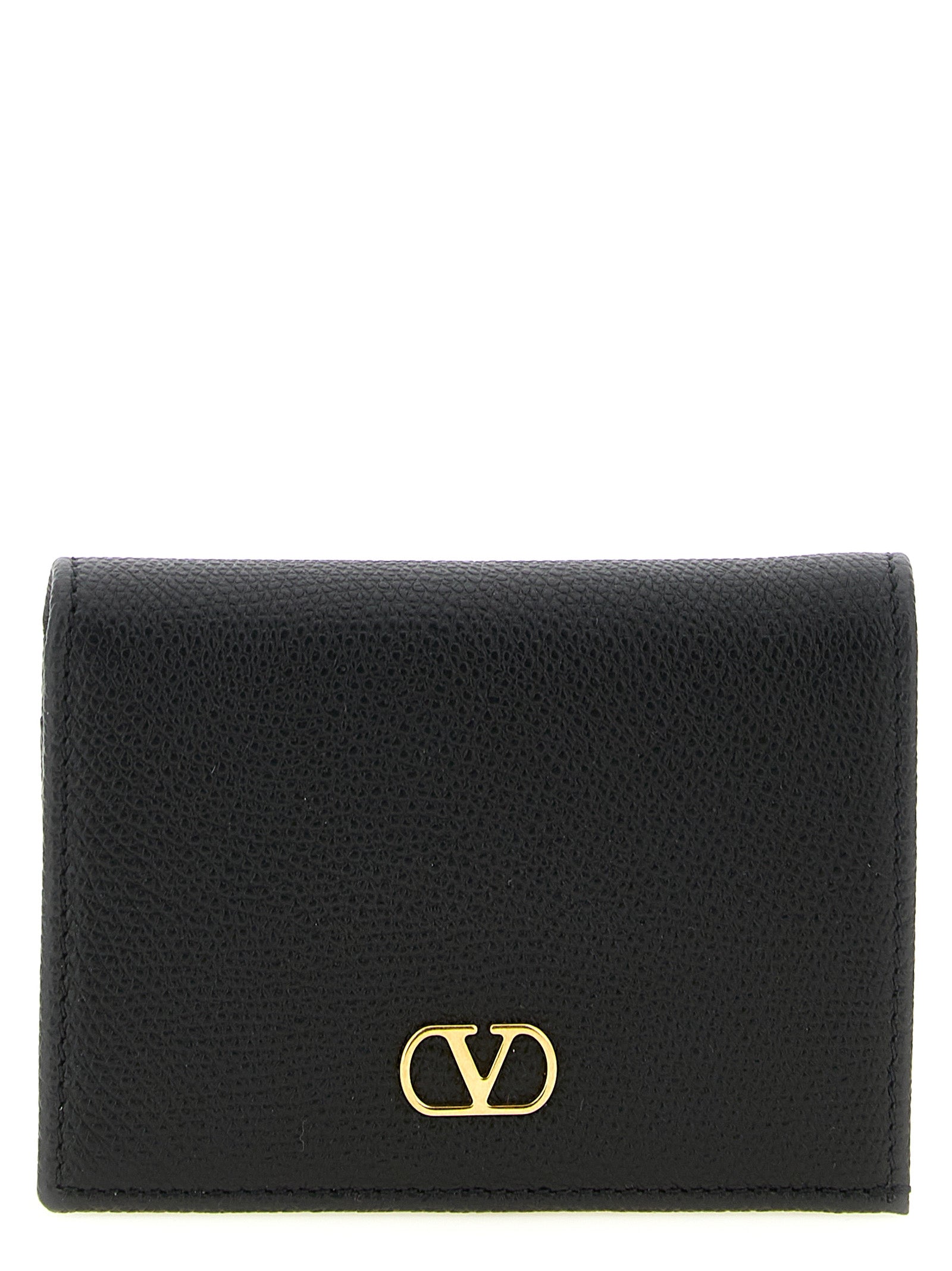 Valentino Garavani Black Leather VLogo Wallet