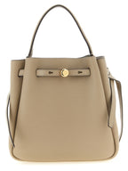 Tory Burch Romy Small Bucket Bag Beige