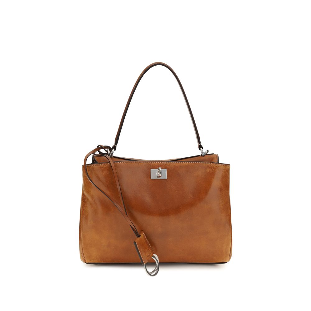 Balenciaga Rodeo Small Lambskin Leather Handbag Tan