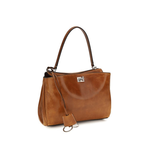 Balenciaga Rodeo Small Lambskin Leather Handbag Tan