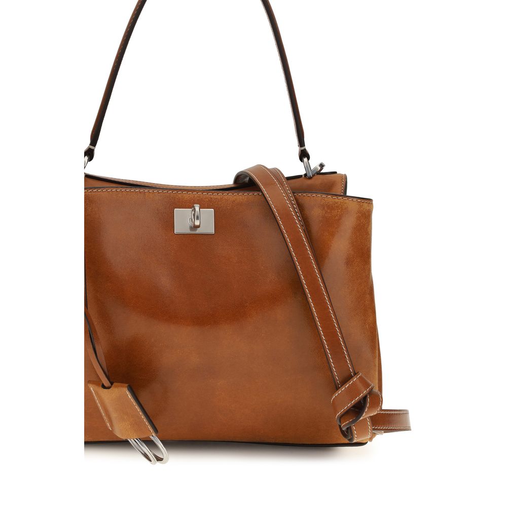 Balenciaga Rodeo Small Lambskin Leather Handbag Tan