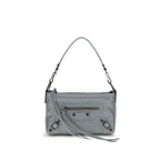 Balenciaga Le City Moto Mini Lambskin Handbag Grey