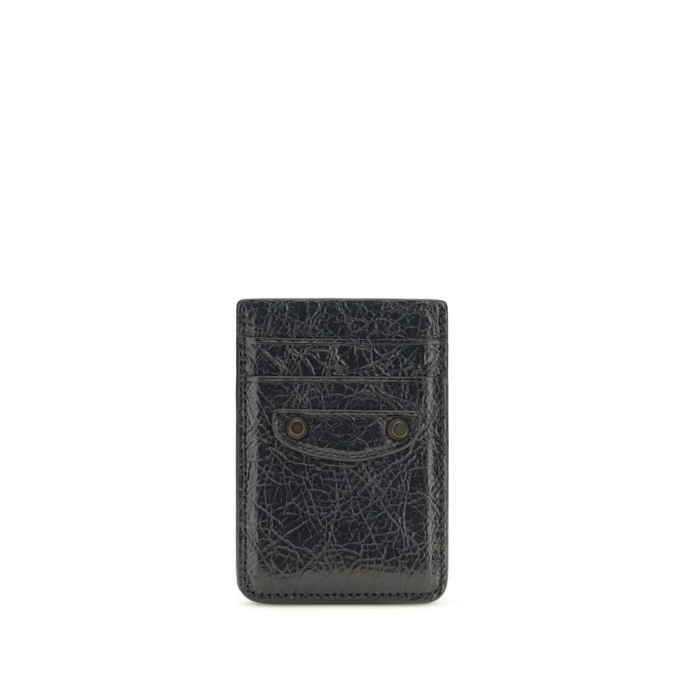 Balenciaga Le City Magnetic Lambskin Card Holder Black