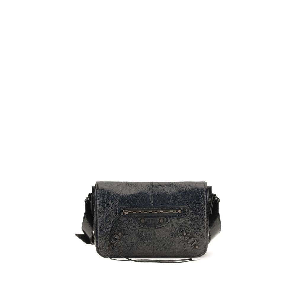 Balenciaga Le City Small Lambskin Messenger Shoulder Bag Black