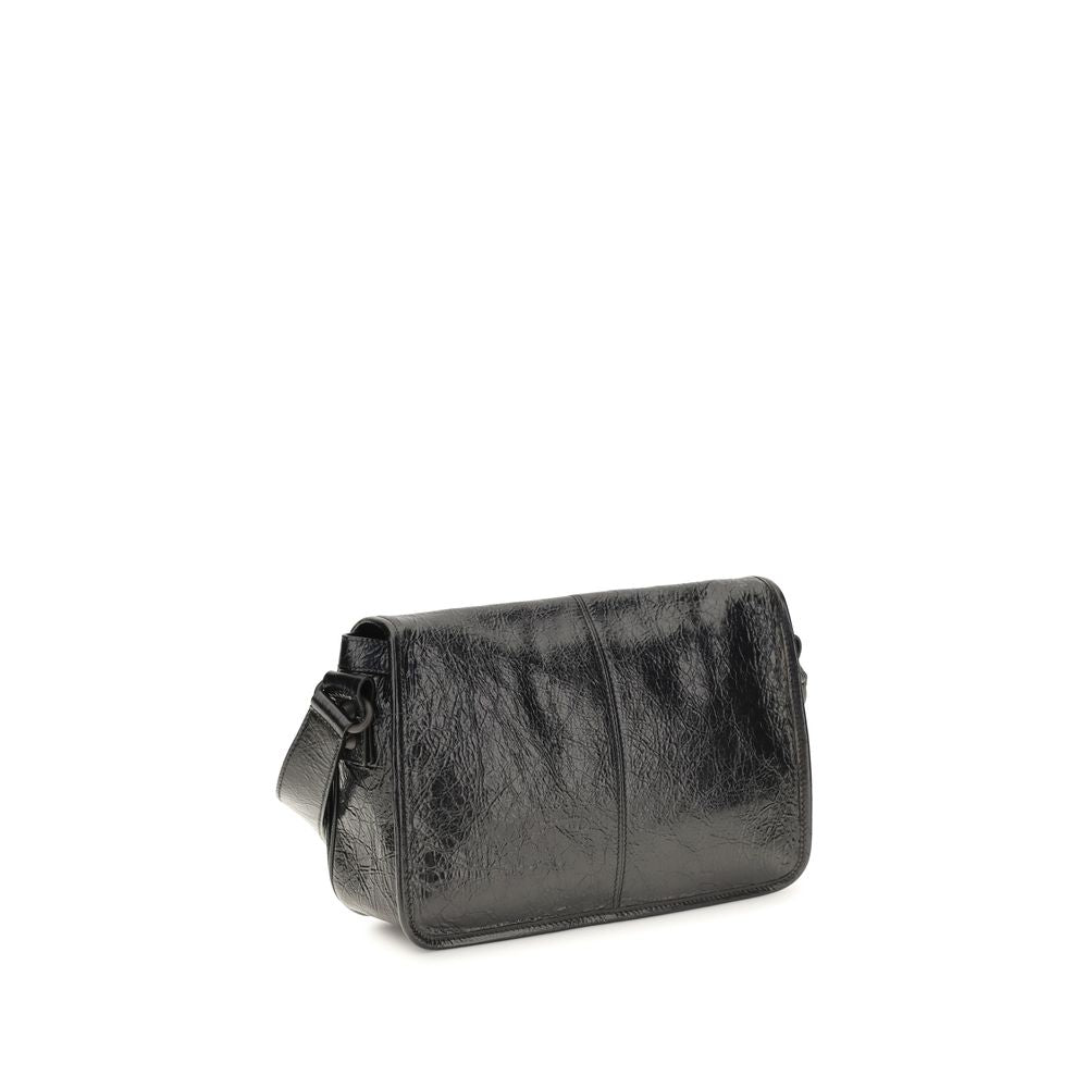 Balenciaga Le City Small Lambskin Messenger Shoulder Bag Black