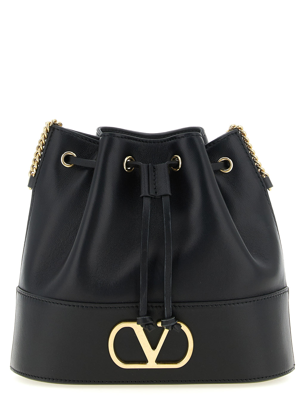 Valentino Garavani Black Nappa Leather Bucket Bag
