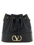 Valentino Garavani Black Nappa Leather Bucket Bag