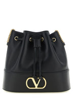 Valentino Garavani Black Nappa Leather Bucket Bag