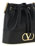 Valentino Garavani Black Nappa Leather Bucket Bag