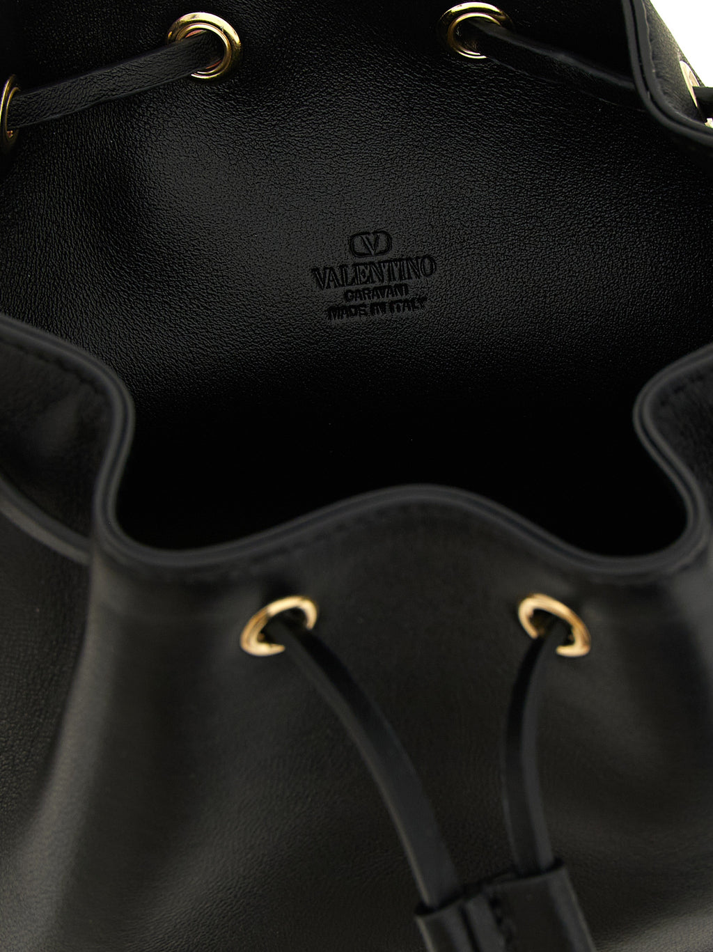 Valentino Garavani Black Nappa Leather Bucket Bag