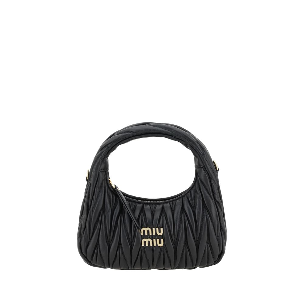 Miu Miu Wandler Mini Hobo Handbag Black