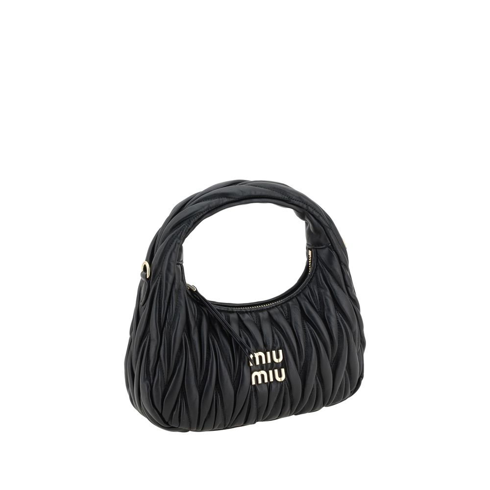 Miu Miu Wandler Mini Hobo Handbag Black