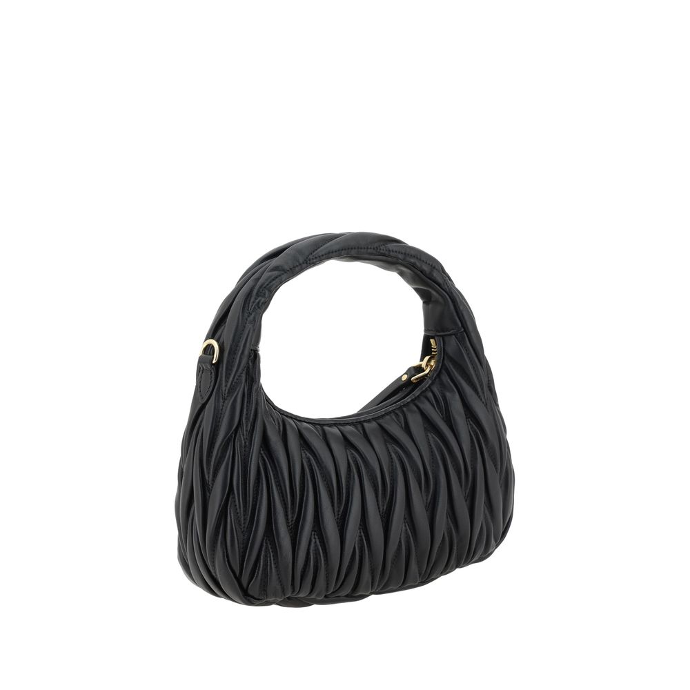 Miu Miu Wandler Mini Hobo Handbag Black