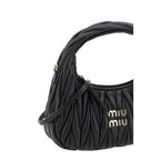 Miu Miu Wandler Mini Hobo Handbag Black