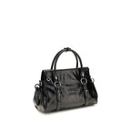 Miu Miu Glossy Leather Small Handbag Black
