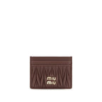 Miu Miu Matelassé Nappa Leather Card Holder Black