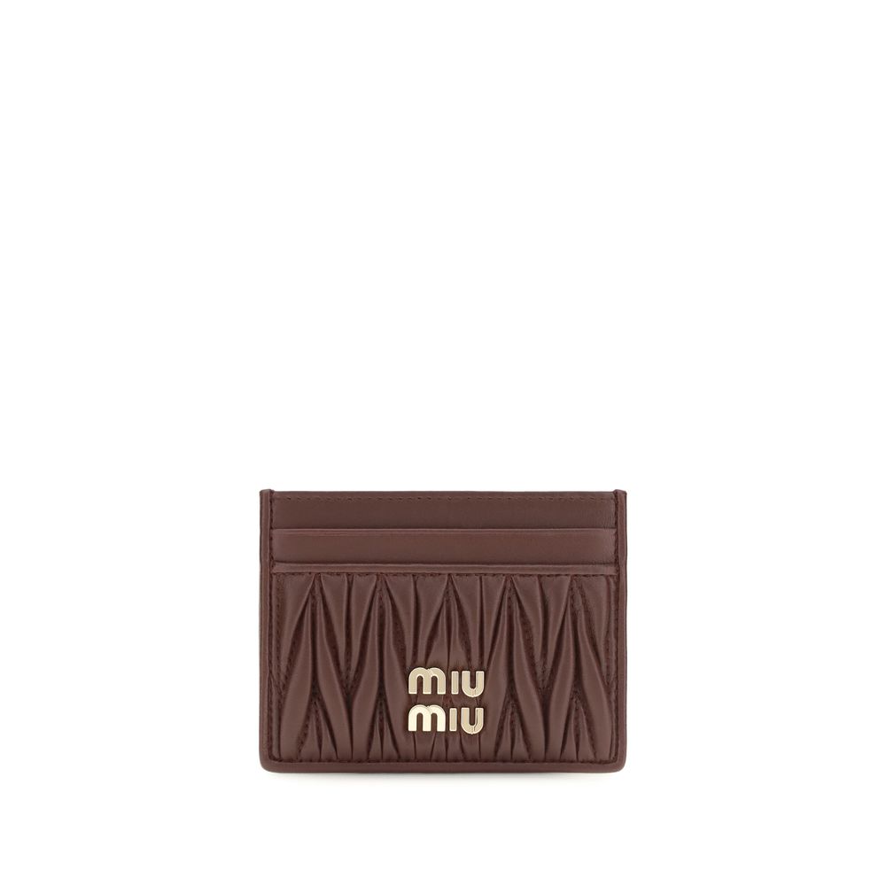Miu Miu Matelassé Nappa Leather Card Holder Black