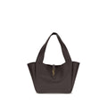 Saint Laurent Le 5 à 7 East/West Leather Shoulder Bag Dark Brown