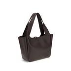 Saint Laurent Le 5 à 7 East/West Leather Shoulder Bag Dark Brown