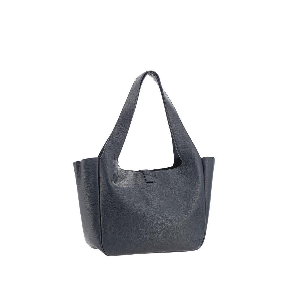 Saint Laurent Le 5 à 7 Bea Large Leather Shoulder Bag Black