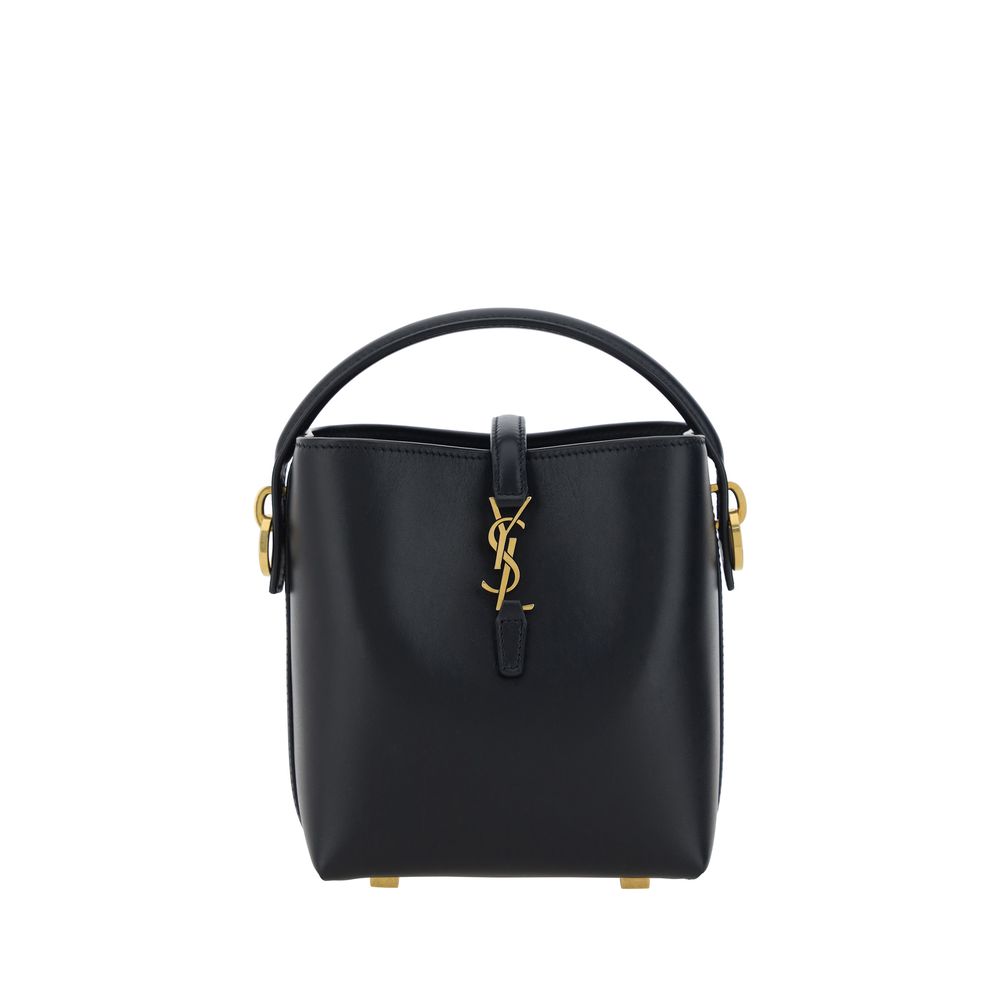 Saint Laurent Le 37 Mini Calf Leather Top Handle Bag Black