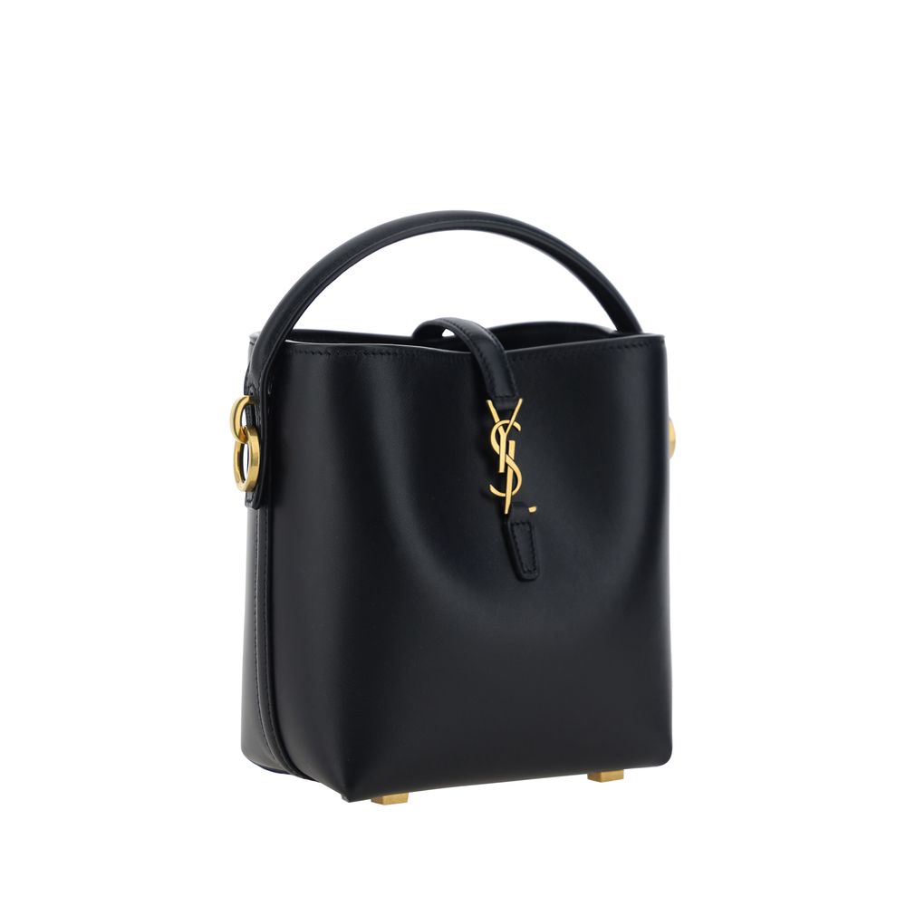 Saint Laurent Le 37 Mini Calf Leather Top Handle Bag Black