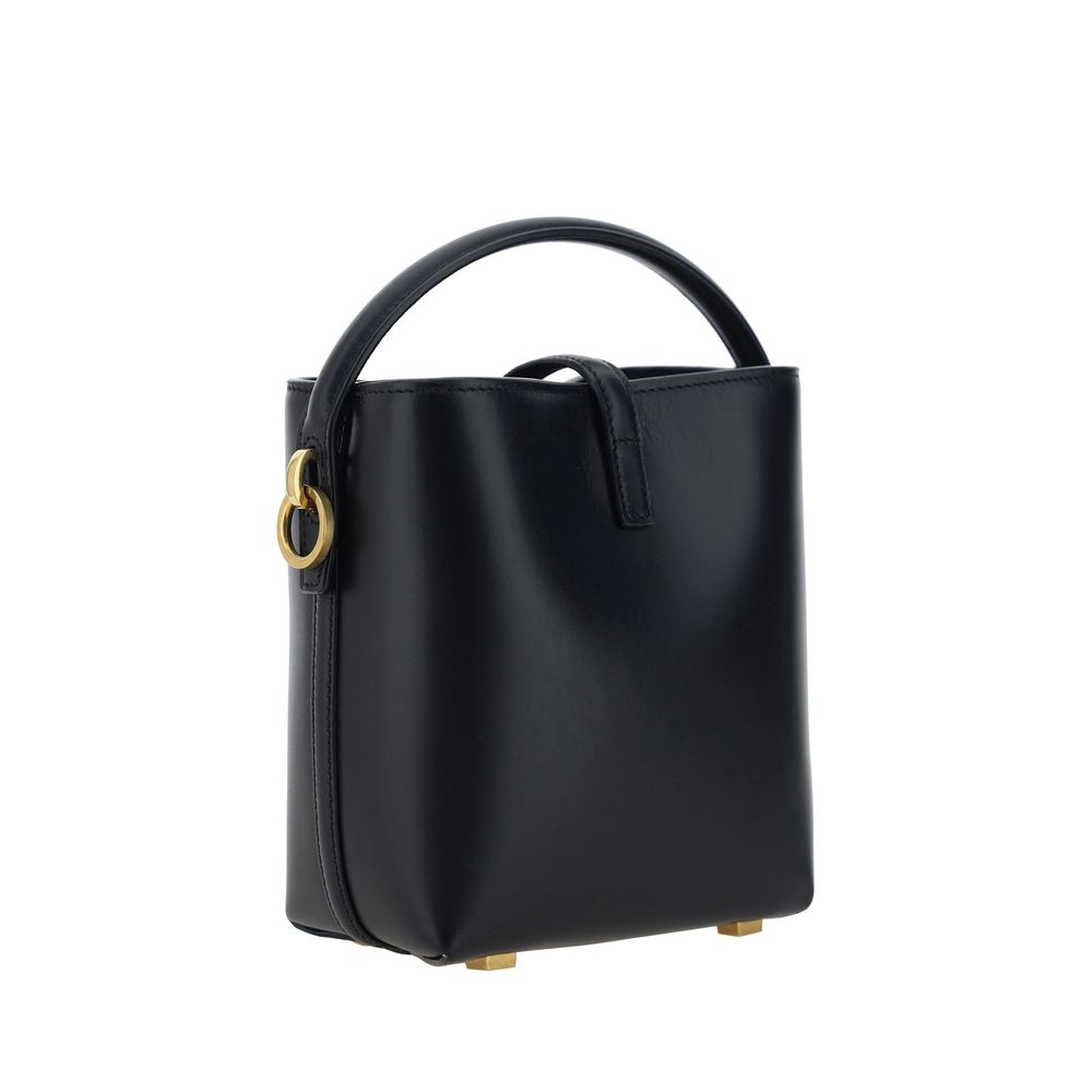 Saint Laurent Le 37 Mini Calf Leather Top Handle Bag Black