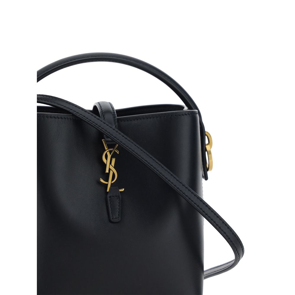 Saint Laurent Le 37 Mini Calf Leather Top Handle Bag Black