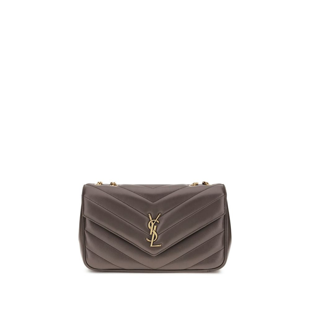 Saint Laurent LouLou Quilted Lambskin Shoulder Bag Taupe Grey