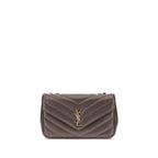 Saint Laurent LouLou Quilted Lambskin Shoulder Bag Taupe Grey